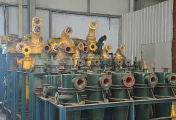 鑫海公司生產的內襯耐磨橡膠過流件是水力旋流器，延長了旋流器的使用壽命